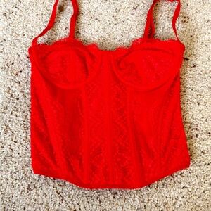 Red Lace Women's Top